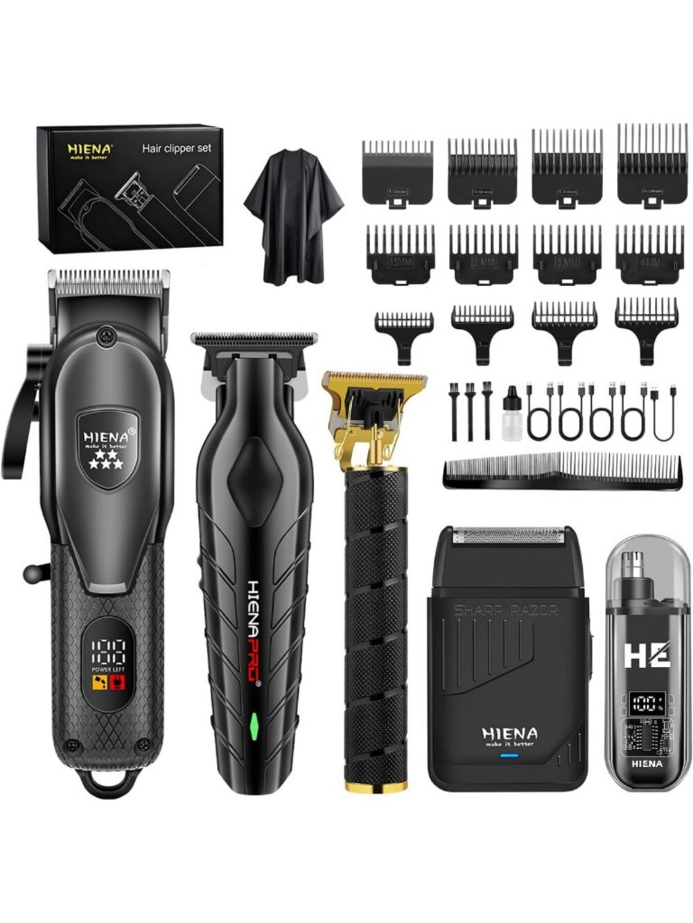 Cordless Hair Clippers & Beard Trimmer Kit - Professional Hair Cutting Tools